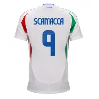 Fotbalové Dres Itálie Gianluca Scamacca #9 Venkovní ME 2024 Krátký Rukáv
